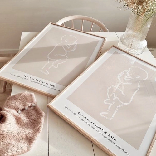 Fødselsplakat i nordisk design – stilrent, elegant og tidløst